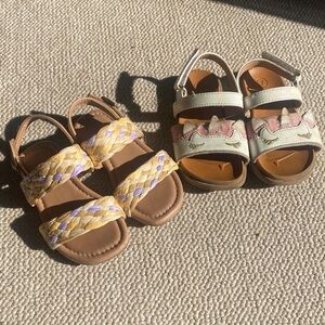 Kids' Woven Sandals - Yellow and Purple